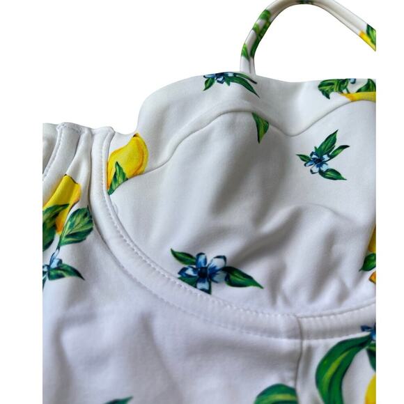 Onia x WeWoreWhat Danielle Lemon Print Belted One Piece Swimsuit – Size Medium - Picture 10 of 16